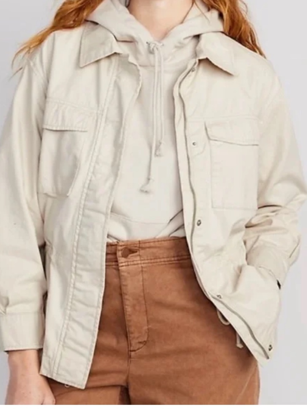 NEW! OLD NAVY Utility Chore Jacket Jean Trucker SZ LG Women’s Coat Pockets NWT